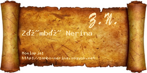 Zámbó Nerina névjegykártya