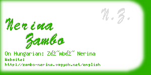 nerina zambo business card